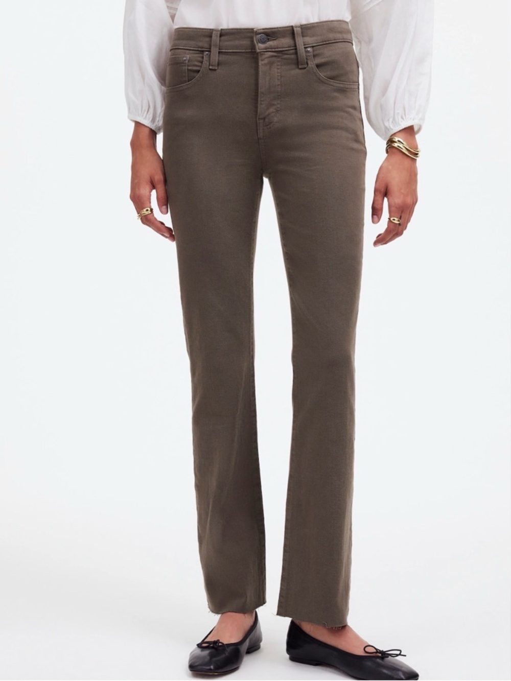 Madewell Black Flared Raw-Hem Jeans